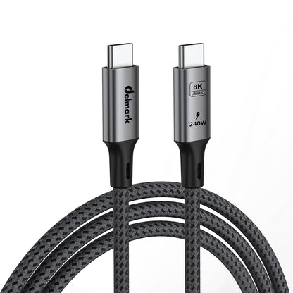 Delmark USB-C 4.0 Kabel - 1 meter- USB4 40Gbps, 8K Video, PD 240W - Fast Charging - Thunderbolt 3/4 Compatibel