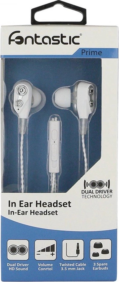 Fontastic 255151 In-Ear Headset - Ohrhörer - HD Sound - Dual Driver - Weiß