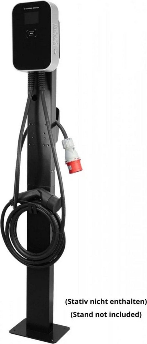 EM2GO EM022AC1RA AC Walbox/Laadstation - RIFD-Kaartlezer - Type2 - 400V - 16A - IP66 - 7,5m - Zwart