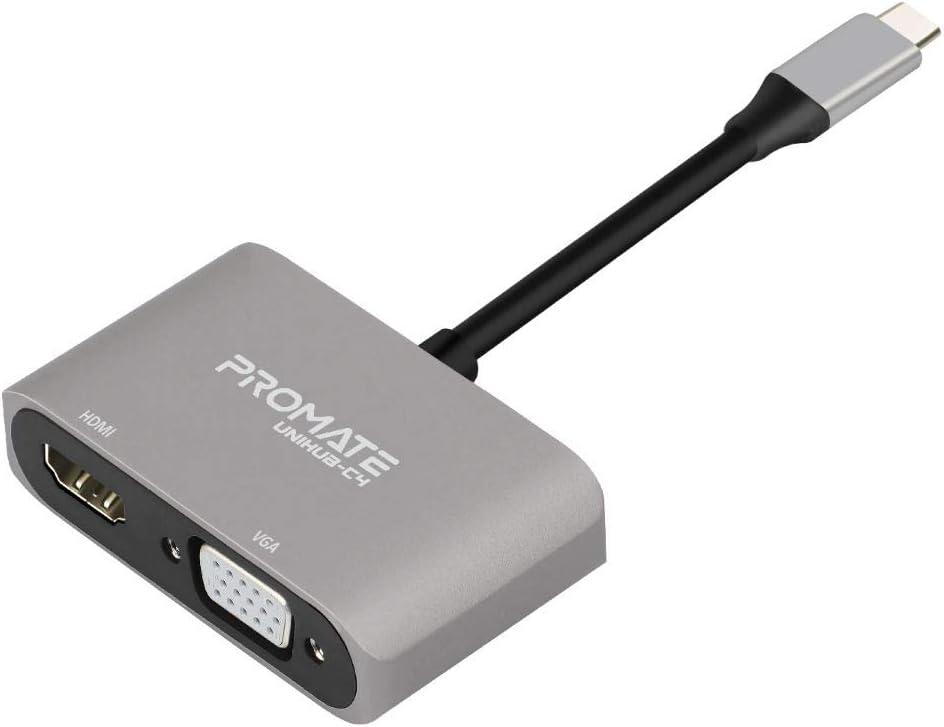 Promate USB-C naar HDMI Adapter - VGA 1080p - 4K Ultra HD - Geschikt voor laptop, Tablet, Smartphones
