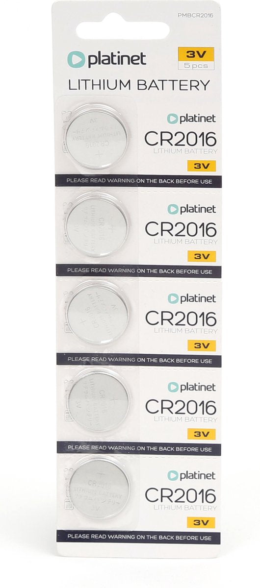 PLATINET PMBCR2016 CR2016 button cell batteries 5 pieces