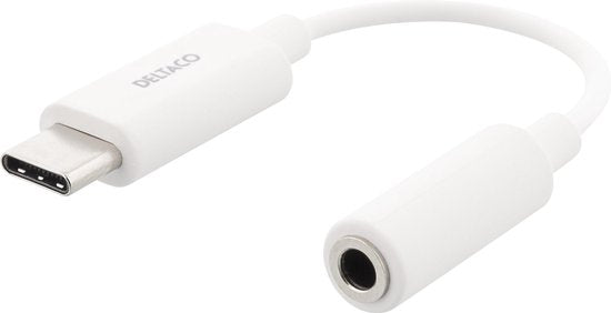 Deltaco USBC-1145 intermediate piece for cables USB Type-C 4-pin 3.5mm White