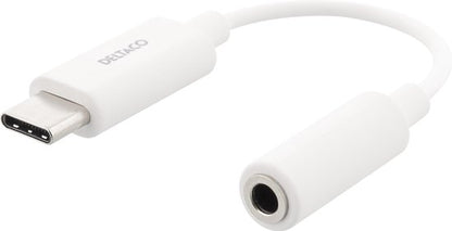 Deltaco USBC-1145 intermediate piece for cables USB Type-C 4-pin 3.5mm White