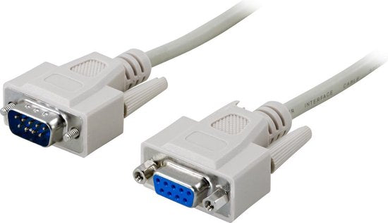 DELTACO DEL-38H, Verlengkabel DB9, 15m, grijs