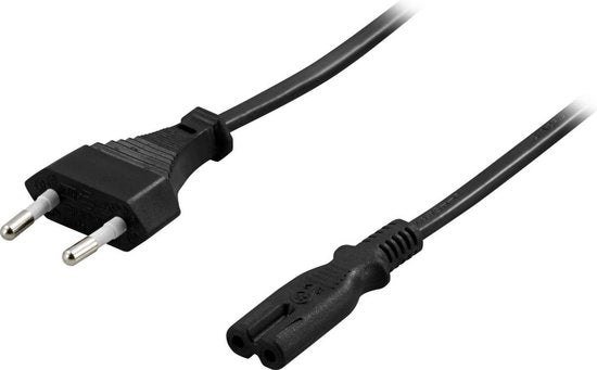 DELTACO DEL-109A, Cable for connection between device and socket, CEE 7/16 to IEC 60320 C7, 2m, black