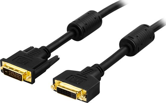 Deltaco DVI-602B, Dual Link, DVI-D monitor kabel, 3m