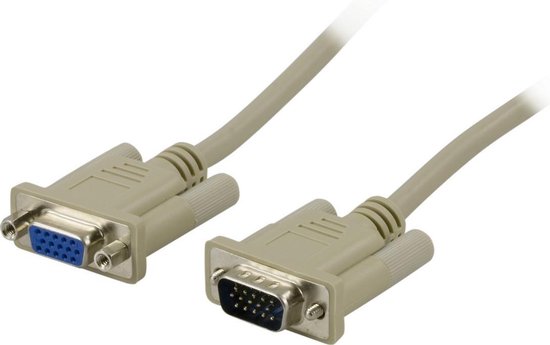 DELTACO DEL-40F, VGA male to VGA female, 5m, gray
