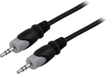 DELTACO MM-153, 3.5mm - 3.5mm Black, Gray audio cable, 10m