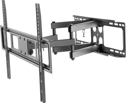 Deltaco ARM-1203, Swivel Wall Mount, 3x pivot point, monitor or TV, TV mount, 37 to 70 inch, max. 40kg, tiltable, wall mount, VESA, curved TV, with spirit level - black