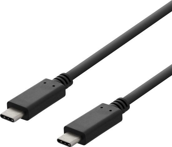 DELTACO USBC-2002, USB-C to USB-C, 2.0 charging cable, 3A, 2 meters, black