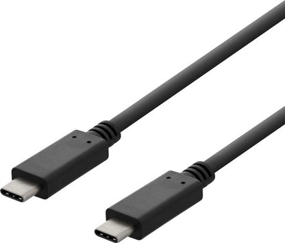 DELTACO USBC-2002, USB-C to USB-C, 2.0 charging cable, 3A, 2 meters, black