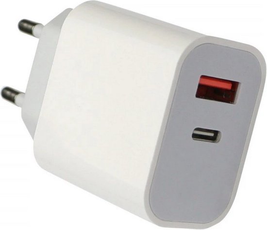 Fontastic 260735 Loose AC Charger USB-A and Type-C connection - Fast charger - 20W - White