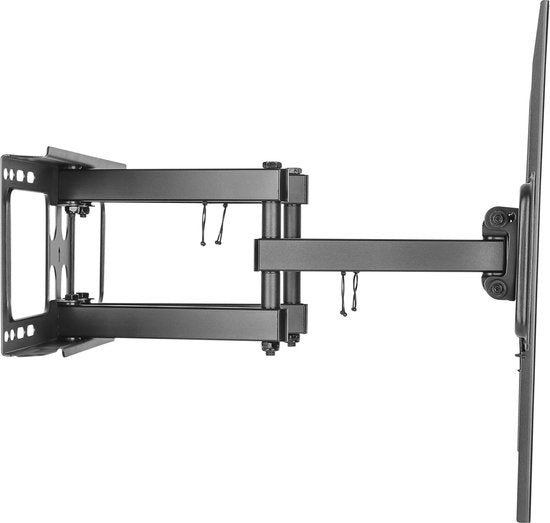 Deltaco ARM-1203, Swivel Wall Mount, 3x pivot point, monitor or TV, TV mount, 37 to 70 inch, max. 40kg, tiltable, wall mount, VESA, curved TV, with spirit level - black