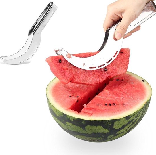 Watermeloen snijder - Fruitsnijder - snijder-Meloensnijder meloen snijder RVS keuken gadget