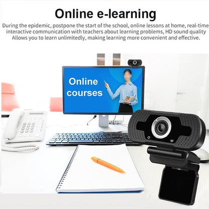 NÖRDIC EC-A258, Webcam with microphone for PC, laptop, Web camera HD 1080p, black