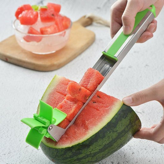Wassermelonenschneider - Edelstahl Windmühle Wassermelonenschneider - Melonenschneider - Obstschneider - Wassermelonenwürfelschneider