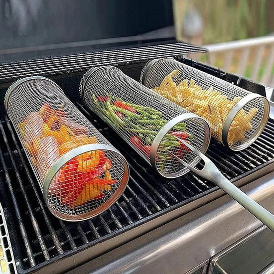 BBQ Rollende Grillmand - RVS - 20 cm