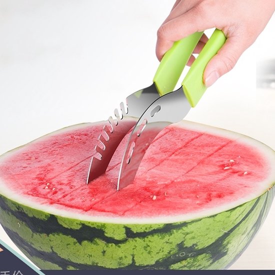 Watermeloen snijder - Fruitsnijder - snijder-Meloensnijder meloen snijder RVS keuken gadget