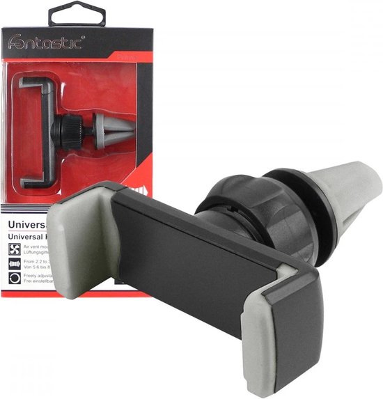 Fontastic 250637 Universal Smartphone Holder - Car - for 56-85 mm - Black/Gray