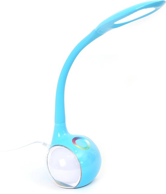 PLATINET PDL20BL, LED Bureaulamp 7W met RGB nachtlamp functie lichtblauw