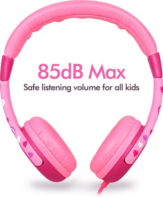 EasySMX KM-PINK, Kids Headphones with Volume Limit, Headphones for iPod, iPad, iPhone, Android and Mobile Phones, Pink