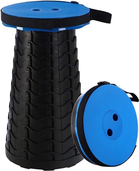 Opvouwbare kruk - Tot 100KG - Blauw/Zwart