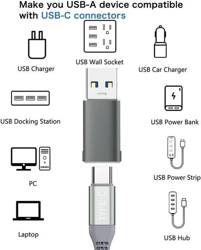 NÖRDIC C-OTG21 USB-C naar USB-A adapter - USB3.2 Gen2 - 10Gbps - Space Gray