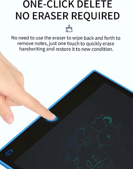 12 inch LCD-gafisch tablet draagbaar afwasbaar designpad - tekenbord voor kinderen en volwassenen-Blauw