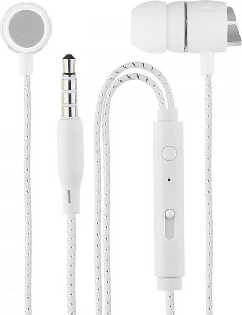 Fontastic 252259 In-Ear Headset - Oordopjes met microfoon - 3.5 mm jack - Wit/Zilver