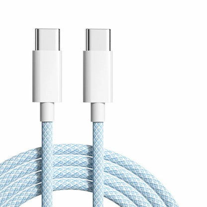 NÖRDIC USBC-513 USB-C naar USB-C Kabel - USB2.0 - 2.4A - 480Mbps - 60W - 1m - Blauw