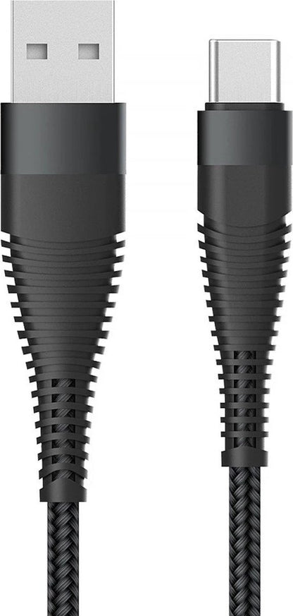Fontastic 260834 Kabel USB-A 2.0 Male naar USB Type-C Male - 2.5 meter - Zwart