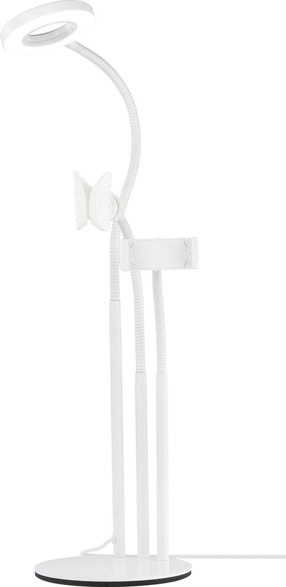 DELTACO ARM-280 3-in- één Selfie Ringlamp voor smartphone - Met microfoonhouder - Wit