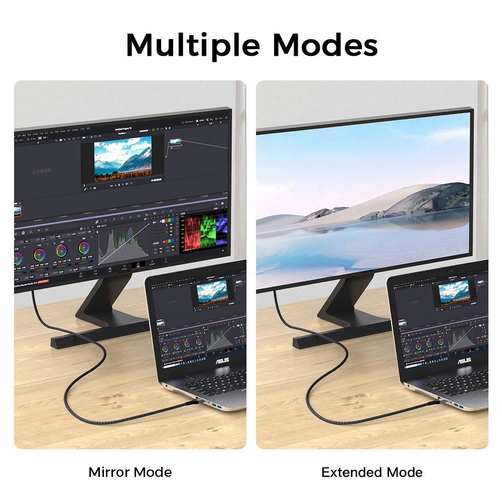 Delmark HDMI 2.1 kabel - 8K60Hz 4K120Hz - Vergulde connectoren - Nylon gevlochten - Grijs