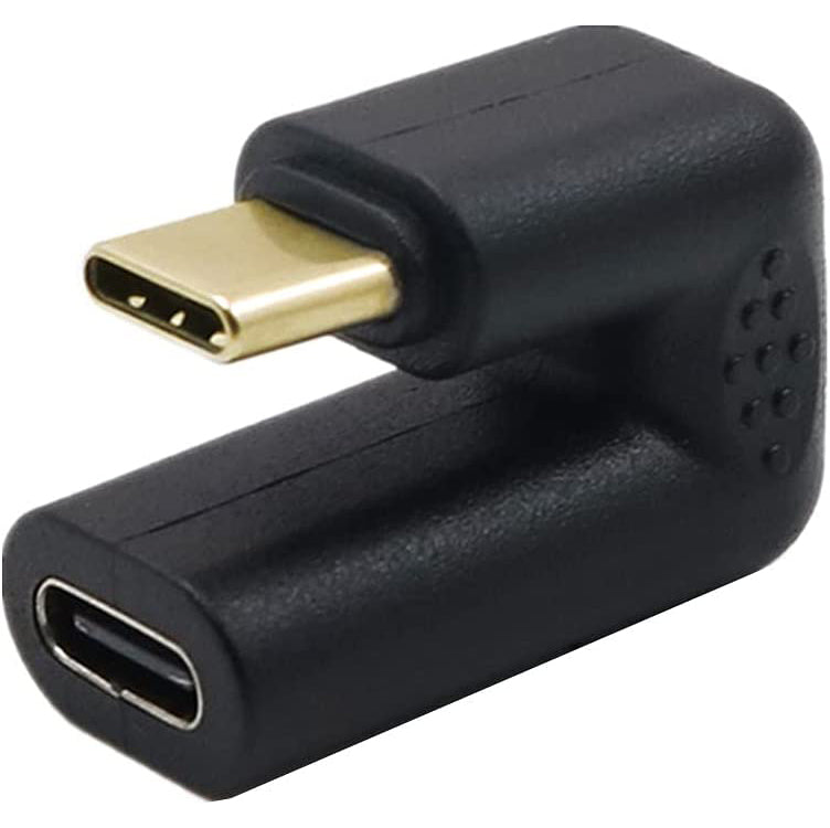NÖRDIC USBC-MF2 USB-C to UCB-C Adapter - Angled - Male to Female - 4K60Hz - Black