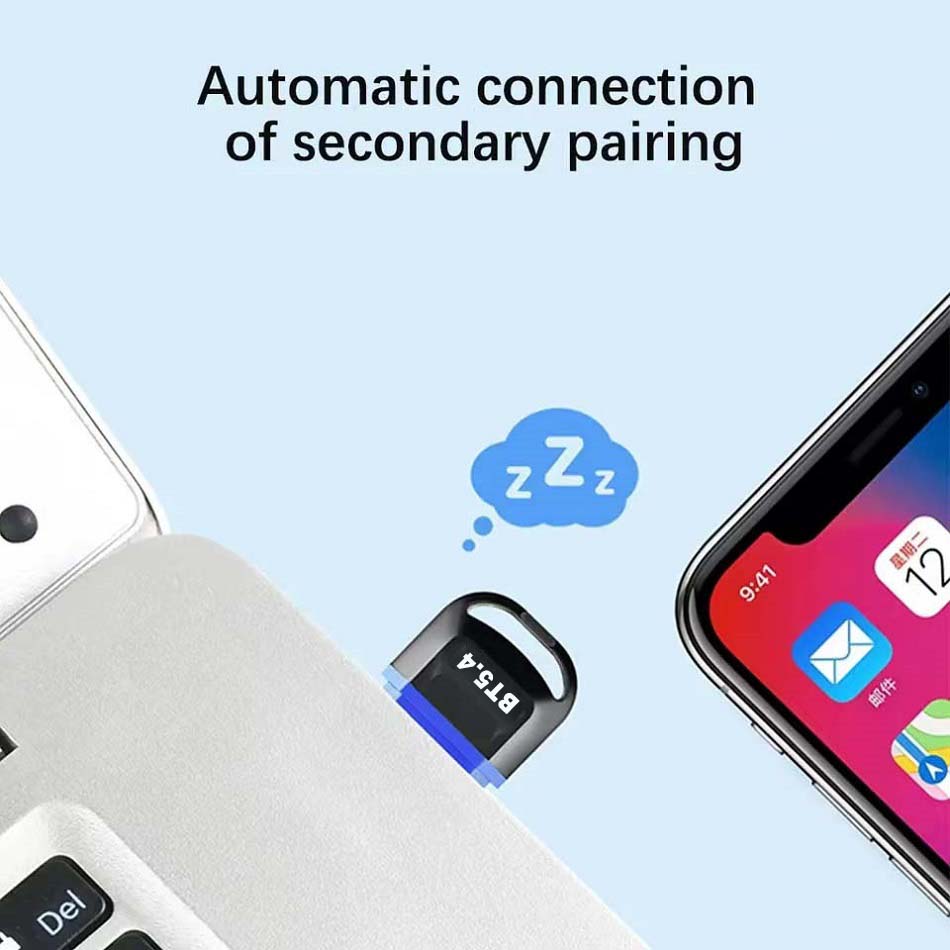 NÖRDIC USB Bluetooth Adapter - Dongle - Suitable for PC, Smartphone, Headset - Windows 11/10/8.1