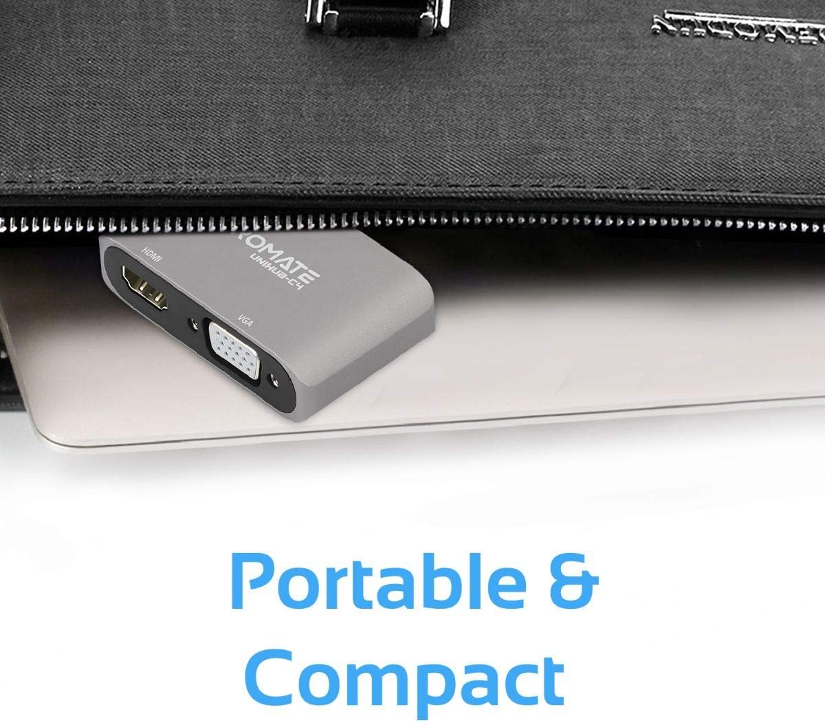 Promate USB-C naar HDMI Adapter - VGA 1080p - 4K Ultra HD - Geschikt voor laptop, Tablet, Smartphones