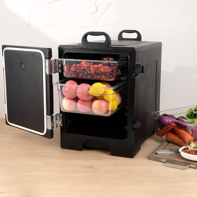 Luston IFJ-K Voedselcontainer geïsoleerd - 2 Ergonomische Handgrepen- 42x61.5x64 cm - Voedselvervoerder - Zwart