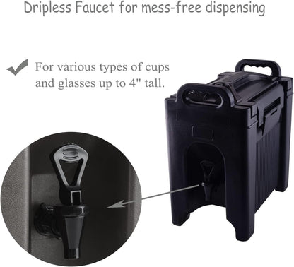 Luston BEVV-2K Insulated Beverage Dispenser - 2 Ergonomic Handles - Hot and Cold Beverages - 9.5L