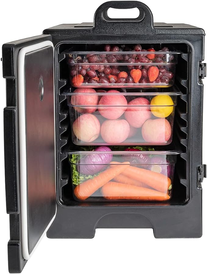 Luston IFJ-K Voedselcontainer geïsoleerd - 2 Ergonomische Handgrepen- 42x61.5x64 cm - Voedselvervoerder - Zwart