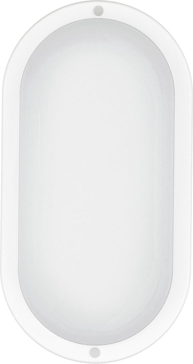PLATINET PL-BO184K Bulkhead LED wandlamp/plafondlamp, schotlamp ovaal, 18W, 4000K helderwit licht, IP54, wit