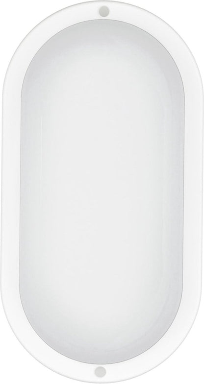 PLATINET PL-BO184K Bulkhead LED wandlamp/plafondlamp, schotlamp ovaal, 18W, 4000K helderwit licht, IP54, wit