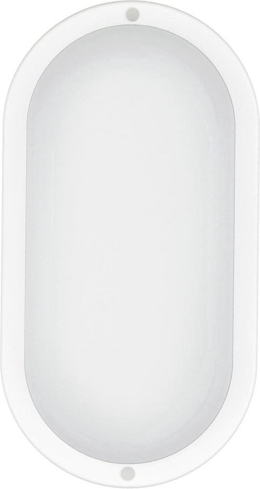 PLATINET PL-BO184K Bulkhead LED wandlamp/plafondlamp, schotlamp ovaal, 18W, 4000K helderwit licht, IP54, wit