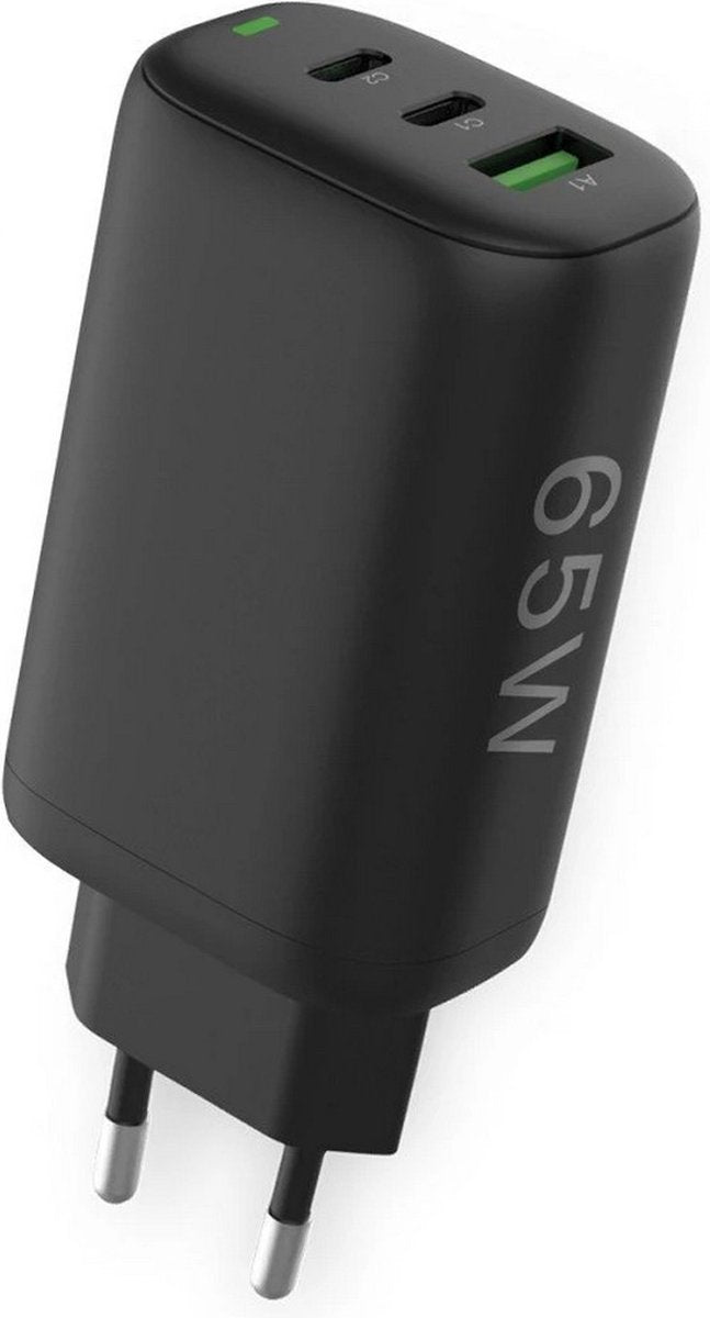 Fontastic 260711 Loose AC Charger USB-A and 2 x Type-C - Fast Charger - 65W - Black