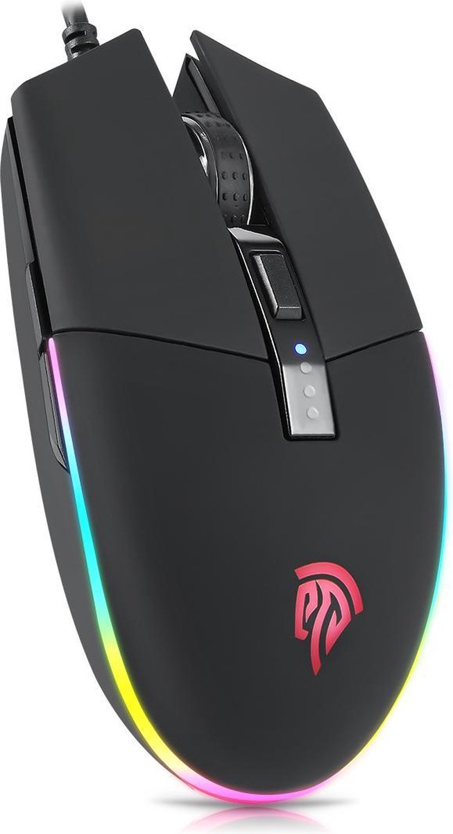 EasySMX V50 USB gaming mouse, RGB LED lighting, 7000 DPI, Wired, black
