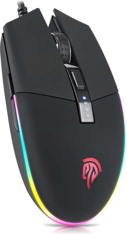 EasySMX V50 USB gaming mouse, RGB LED lighting, 7000 DPI, Wired, black