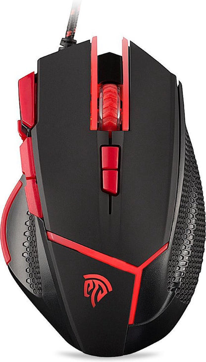 EasySMX V18 USB gaming muis, LED, 4200 DPI, Ergonomische muis, zwart/rood