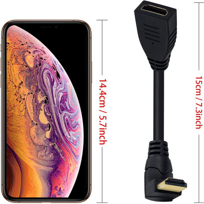 NÖRDIC HDMI-N5026 - HDMI-adapter - 8K60Hz/4k120Hz - 48Gbps - Mannenlijk naar Vrouwelijk - Hoek naar boven - 15cm