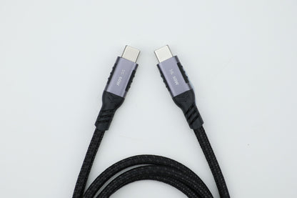 NÖRDIC USBC-N1263 USBC naar USBC kabel - USB3.2 -5Gbps Data - 60W Power Delivery - Nylondraad - 1.5m - Spacegrijs