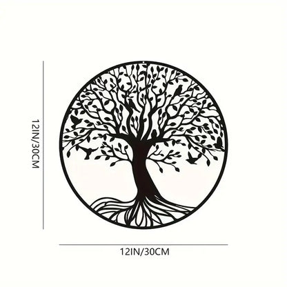 Moderne Metalen Levensboom Muurkunst – Stijlvolle Wanddecoratie voor Binnen & Buiten – 30x30cm