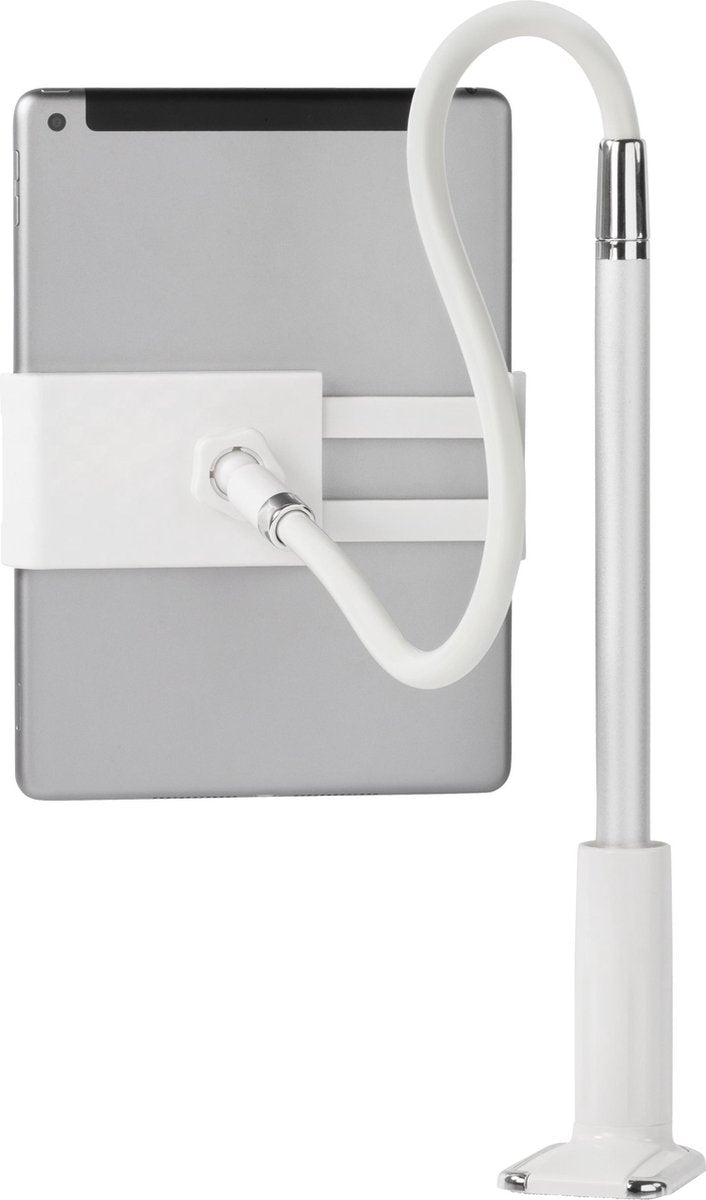 DELTACO ARM-277 Standaard voor smartphones tablets - Universeel - Met bureauklem - Vaste en flexibele arm - Wit